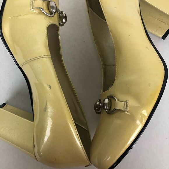 Précis heels yellow leather size 8.5B 10-35 - Picture 7 of 11